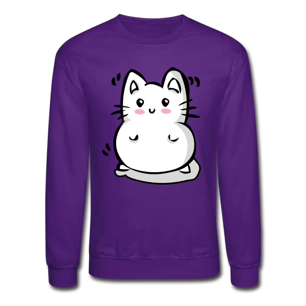 Marshmallow Kitty Unisex Crewneck Sweatshirt - purple