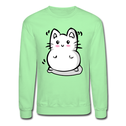 Marshmallow Kitty Unisex Crewneck Sweatshirt - lime