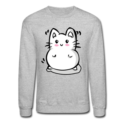Marshmallow Kitty Unisex Crewneck Sweatshirt - heather gray