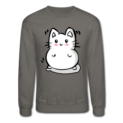 Marshmallow Kitty Unisex Crewneck Sweatshirt - asphalt gray