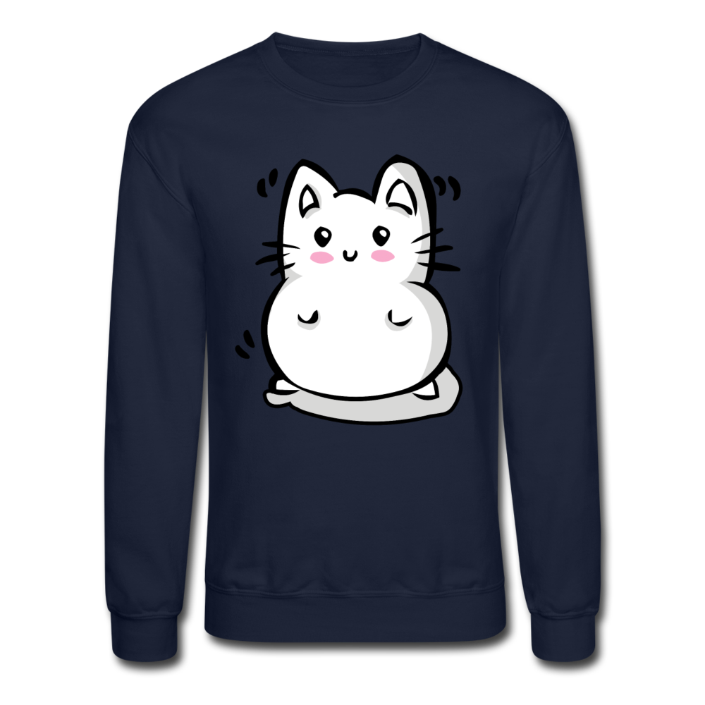 Marshmallow Kitty Unisex Crewneck Sweatshirt - navy