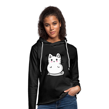 Marshmallow Kitty Unisex Lightweight Terry Hoodie - charcoal gray