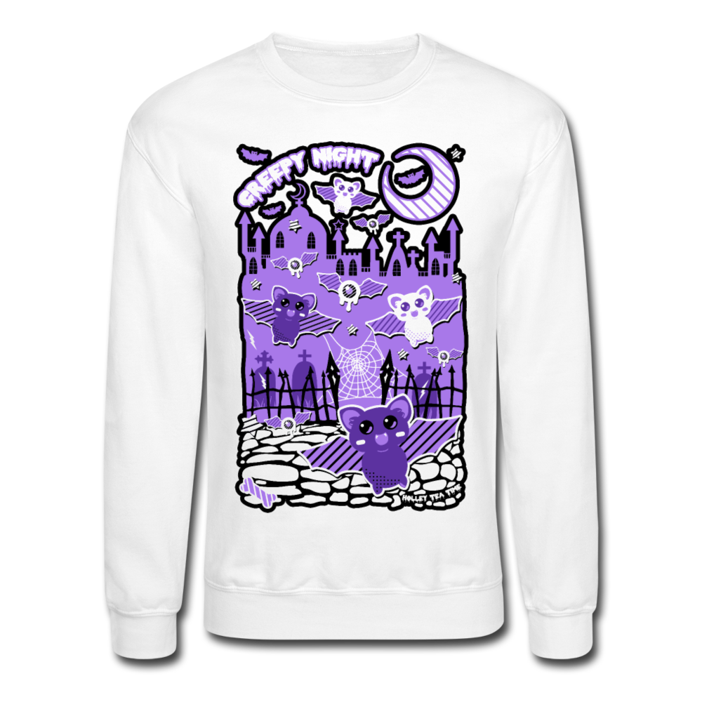 Creepy Night Unisex Crewneck Sweatshirt - white