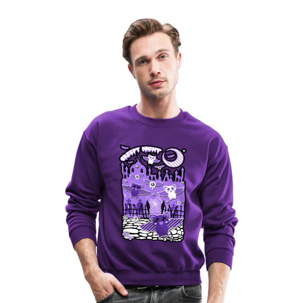 Creepy Night Unisex Crewneck Sweatshirt - purple