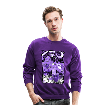 Creepy Night Unisex Crewneck Sweatshirt - purple