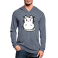 Marshmallow Kitty Unisex Tri-Blend Long Sleeve Hooded T-Shirt - heather blue