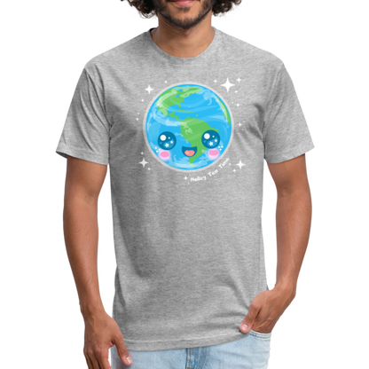 Kawaii Earth Fitted Cotton/Poly T-Shirt - heather gray