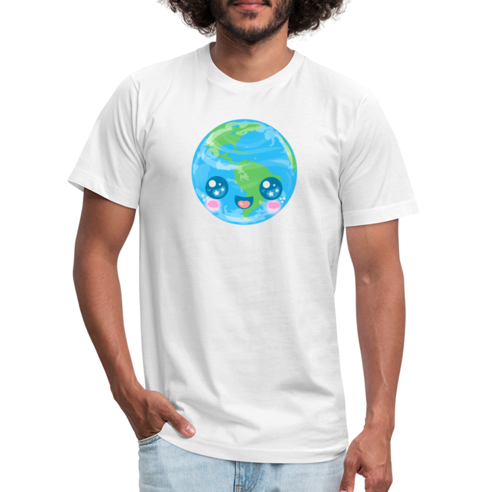 Kawaii Earth Unisex Jersey T-Shirt - white