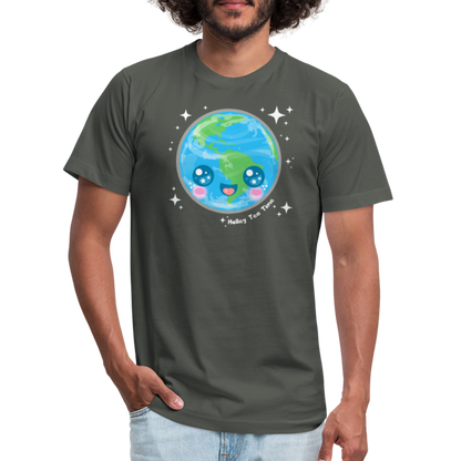 Kawaii Earth Unisex Jersey T-Shirt - asphalt
