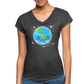 Kawaii Earth Women's Tri-Blend V-Neck T-Shirt - deep heather