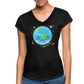 Kawaii Earth Women's Tri-Blend V-Neck T-Shirt - black