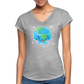 Kawaii Earth Women's Tri-Blend V-Neck T-Shirt - heather gray