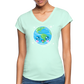 Kawaii Earth Women's Tri-Blend V-Neck T-Shirt - mint