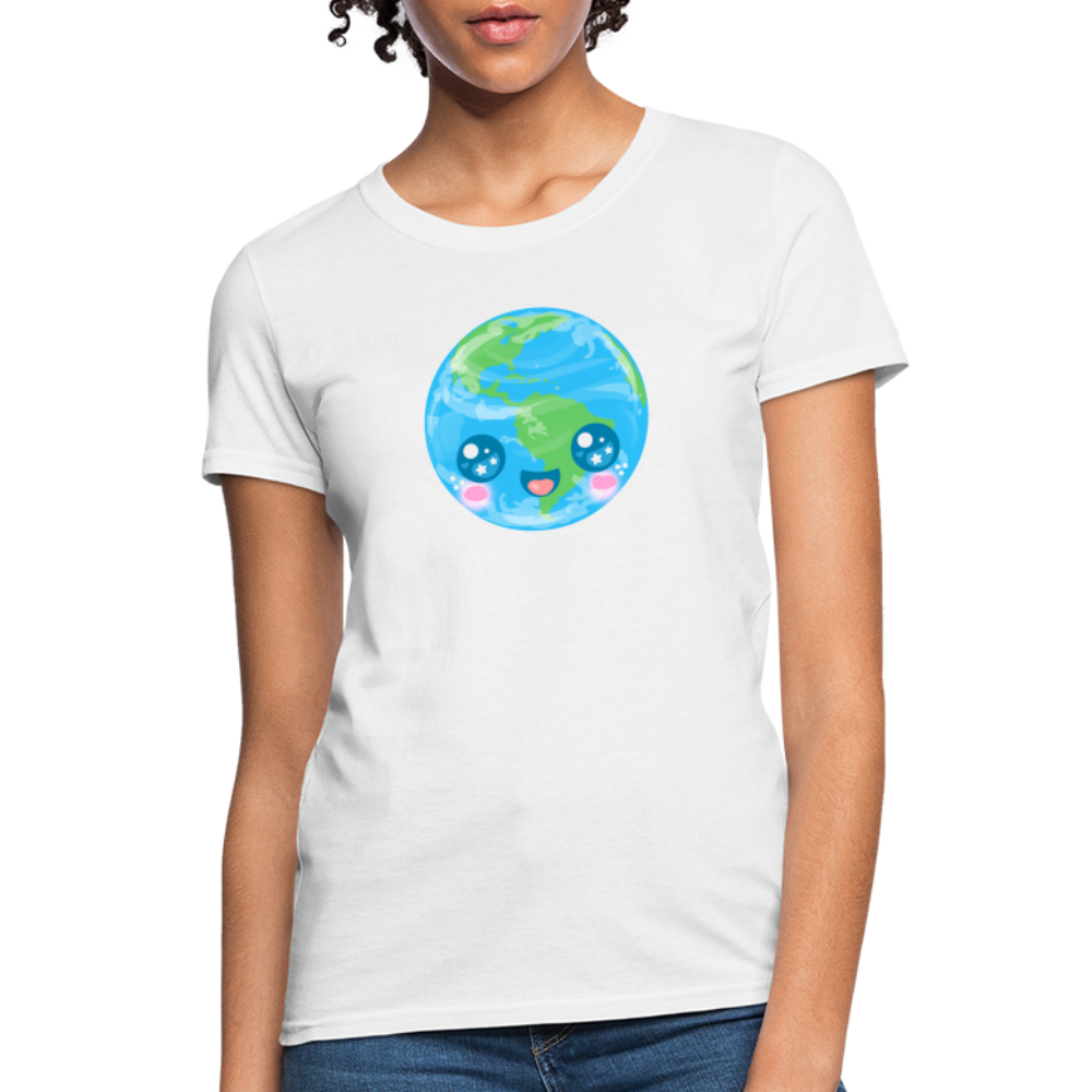 Kawaii Earth Women's T-Shirt - white