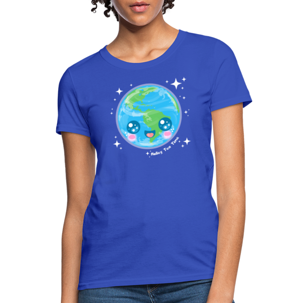 Kawaii Earth Women's T-Shirt - royal blue