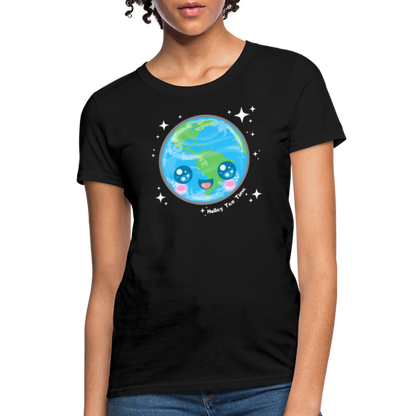 Kawaii Earth Women's T-Shirt - black