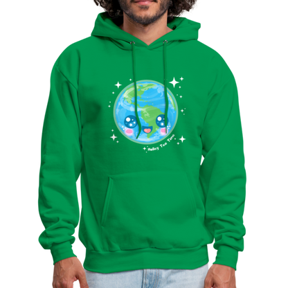 Kawaii Earth Men's Hoodie - kelly green