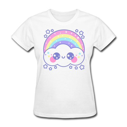 Happy Rainbow Cloud Women's T-Shirt - white