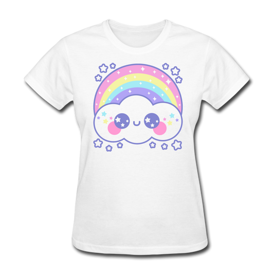 Happy Rainbow Cloud Women's T-Shirt - white