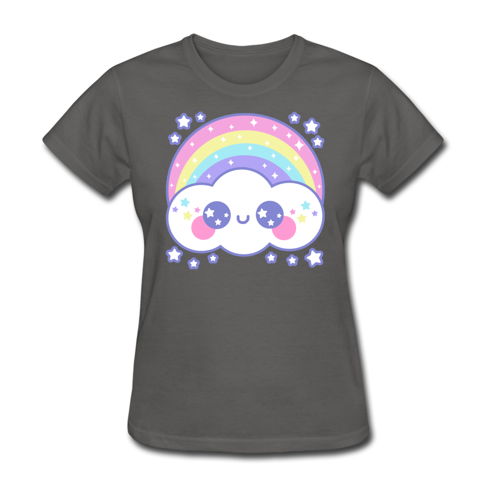 Happy Rainbow Cloud Women's T-Shirt - charcoal
