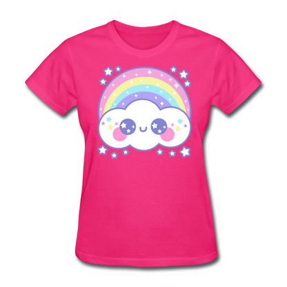 Happy Rainbow Cloud Women's T-Shirt - fuchsia