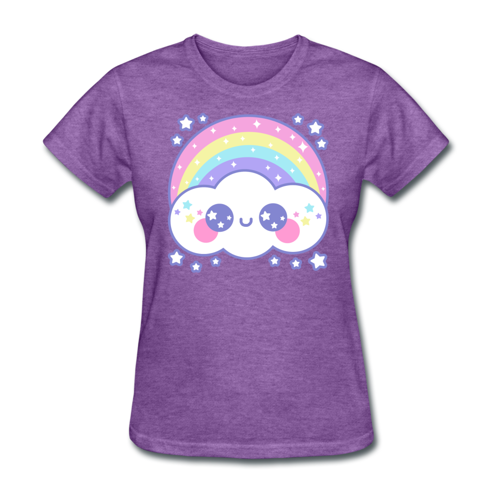 Happy Rainbow Cloud Women's T-Shirt - purple heather