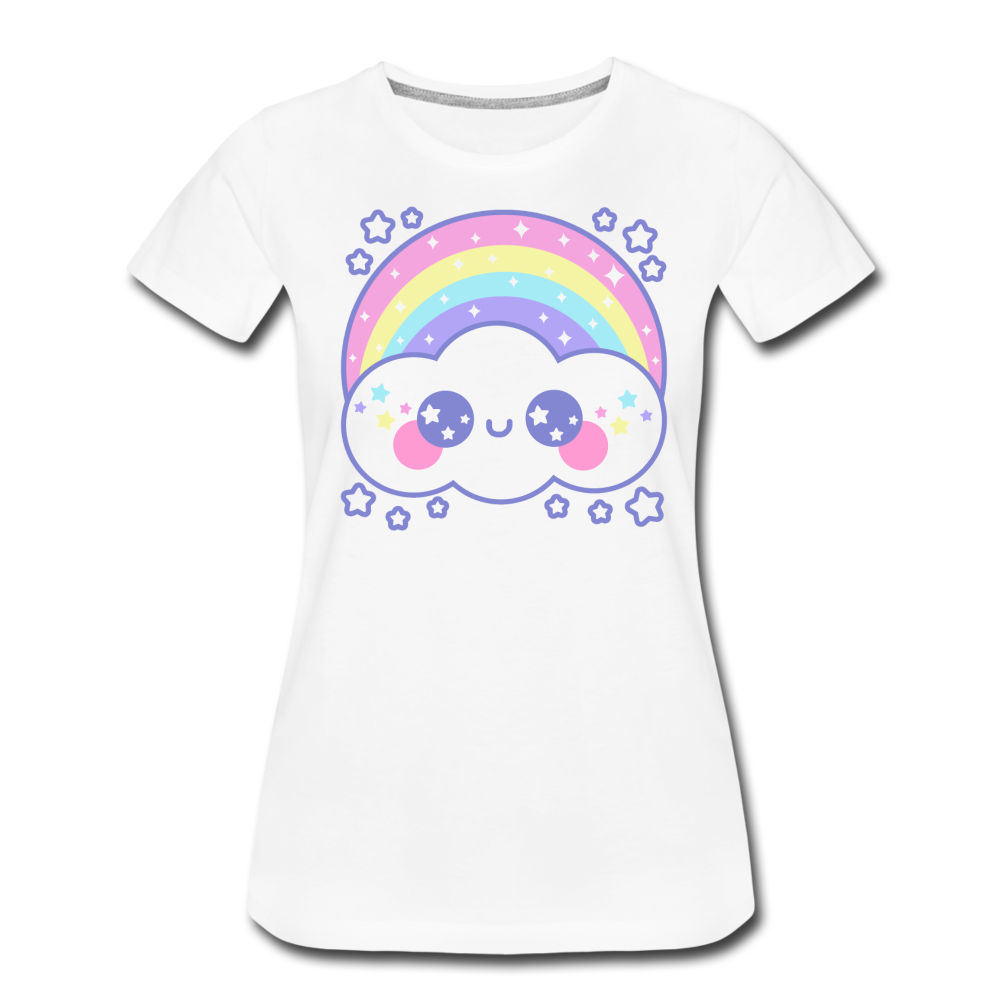 Happy Rainbow Cloud Women’s Premium T-Shirt - white
