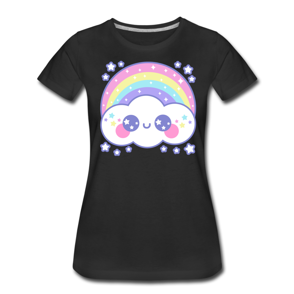 Happy Rainbow Cloud Women’s Premium T-Shirt - black