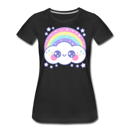 Happy Rainbow Cloud Women’s Premium T-Shirt - black