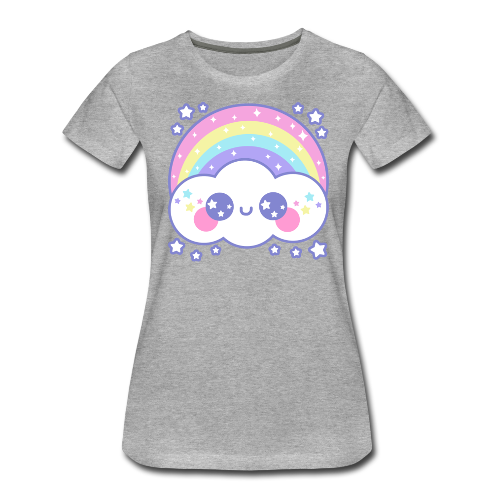 Happy Rainbow Cloud Women’s Premium T-Shirt - heather gray
