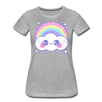 Happy Rainbow Cloud Women’s Premium T-Shirt - heather gray