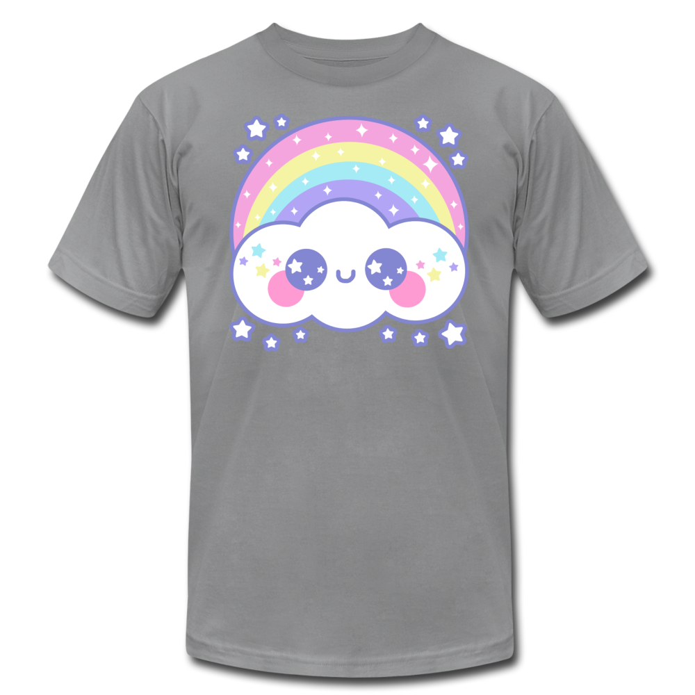 Happy Rainbow Cloud Unisex Jersey T-Shirt - slate