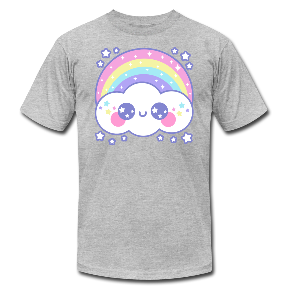 Happy Rainbow Cloud Unisex Jersey T-Shirt - heather gray
