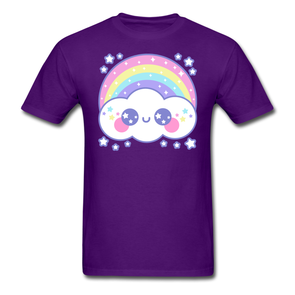 Happy Rainbow Cloud Unisex Classic T-Shirt - purple