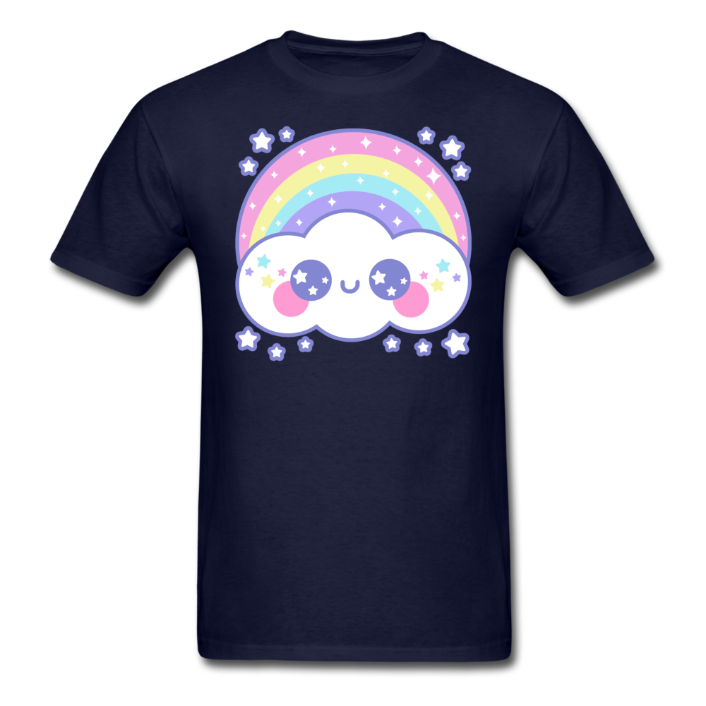 Happy Rainbow Cloud Unisex Classic T-Shirt - navy