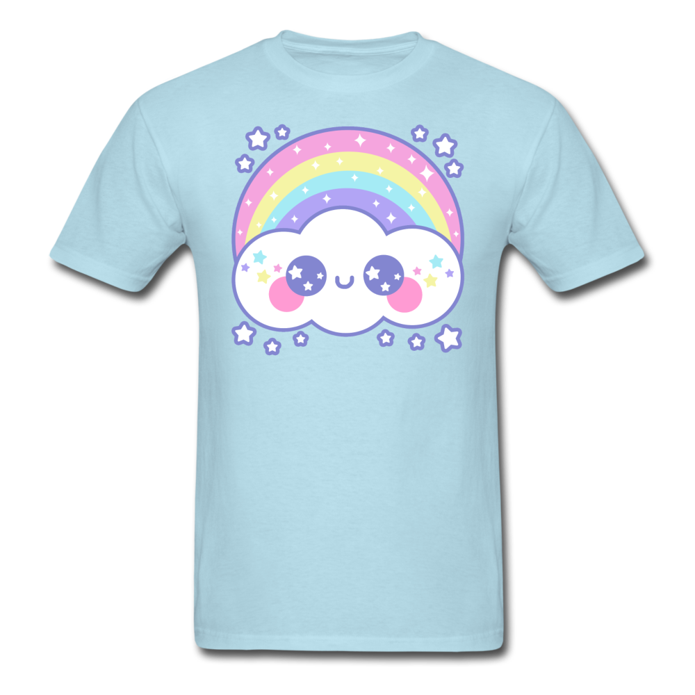 Happy Rainbow Cloud Unisex Classic T-Shirt - powder blue
