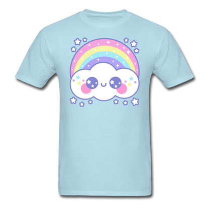 Happy Rainbow Cloud Unisex Classic T-Shirt - powder blue