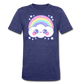 Happy Rainbow Cloud Unisex Tri-Blend T-Shirt - heather indigo