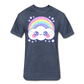 Happy Rainbow Cloud Fitted Cotton/Poly T-Shirt - heather navy