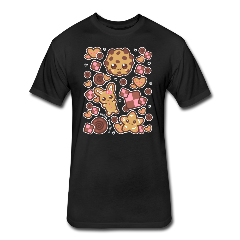 Kawaii Cookies Fitted Cotton/Poly T-Shirt - black