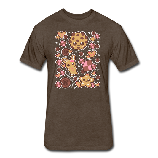 Kawaii Cookies Fitted Cotton/Poly T-Shirt - heather espresso