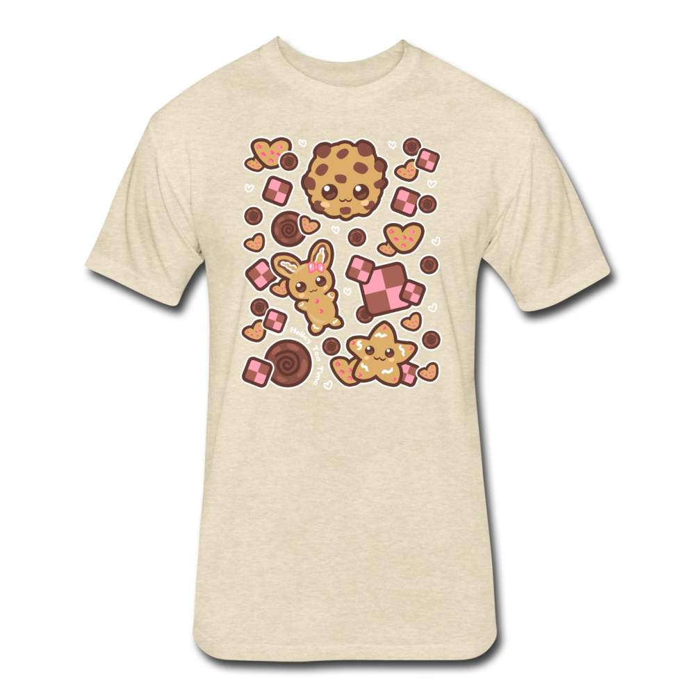 Kawaii Cookies Fitted Cotton/Poly T-Shirt - heather cream