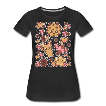 Kawaii Cookies Women’s Premium T-Shirt - black