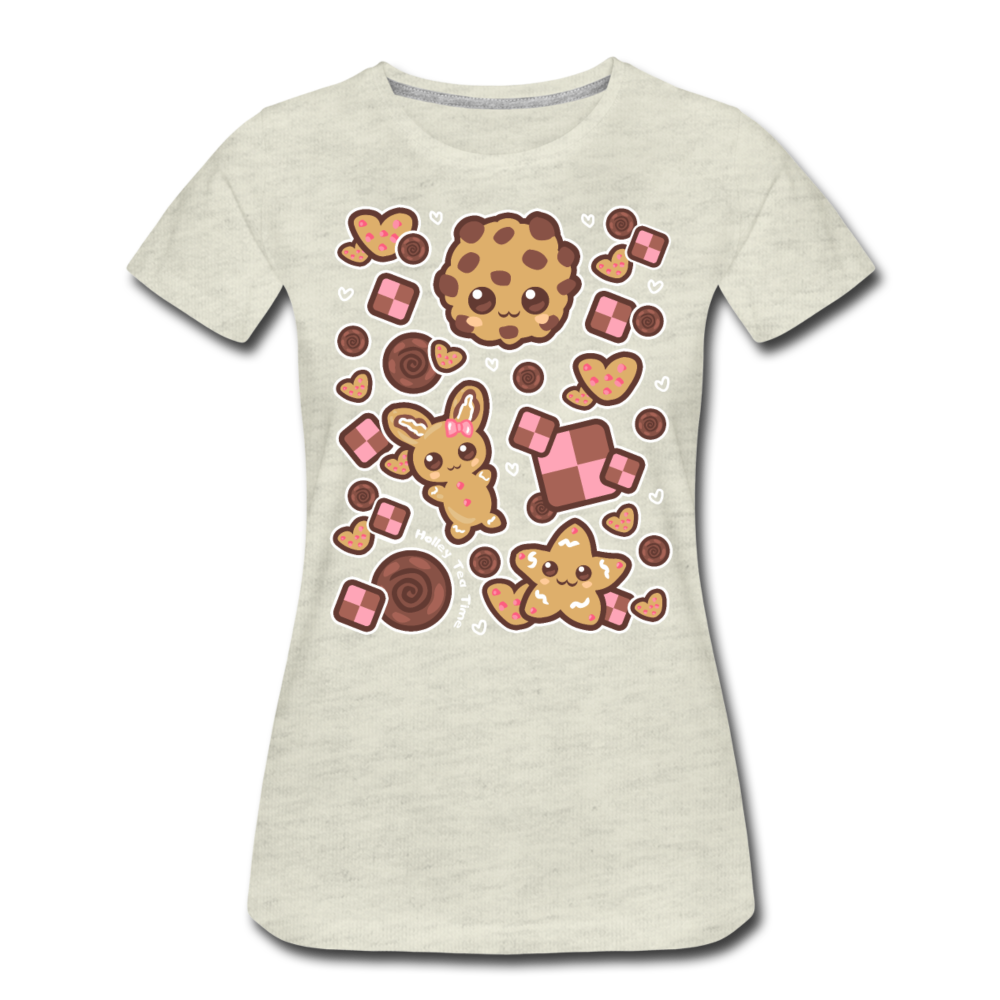 Kawaii Cookies Women’s Premium T-Shirt - heather oatmeal