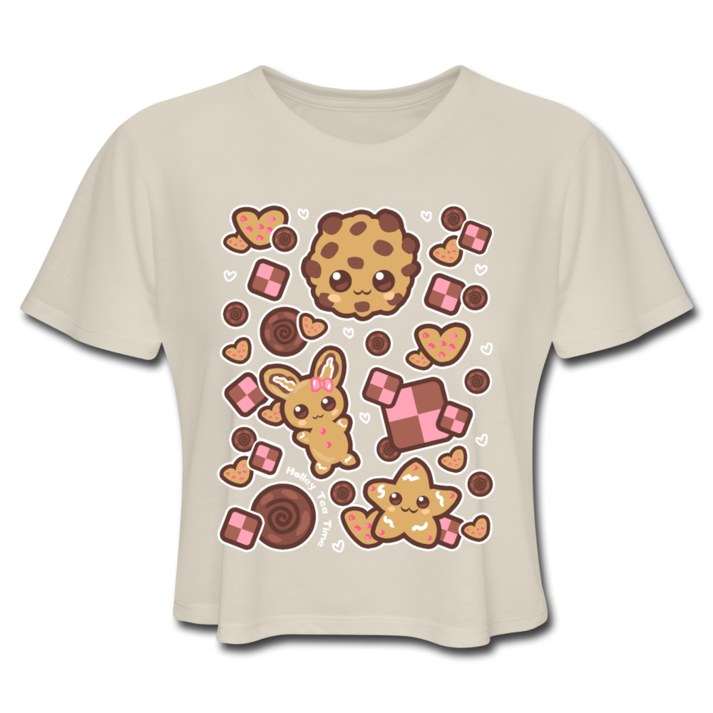 Kawaii Cookies Women's Cropped T-Shirt - dust