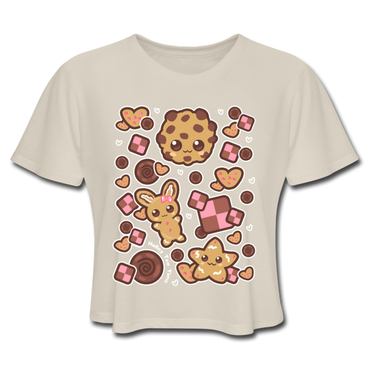 Kawaii Cookies Women's Cropped T-Shirt - dust