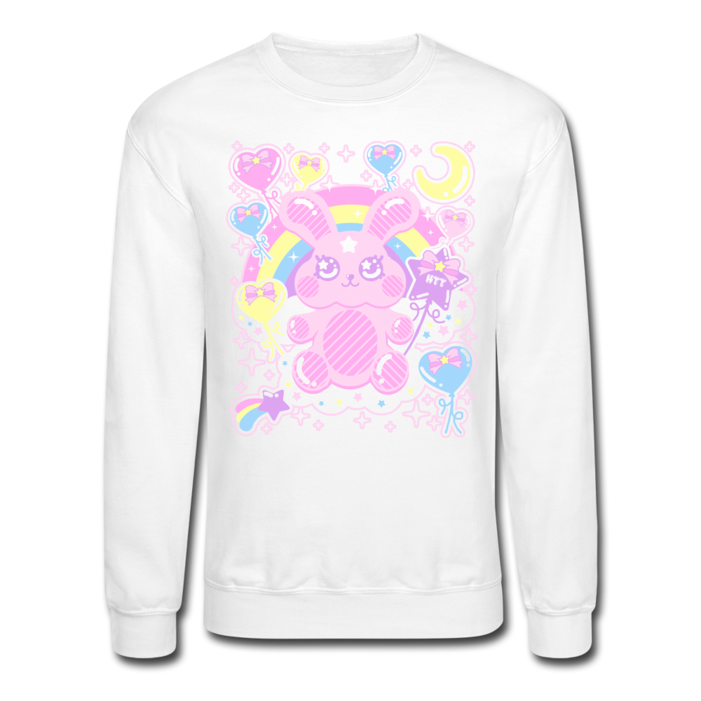 Bubblegum Bunny Unisex Crewneck Sweatshirt - white