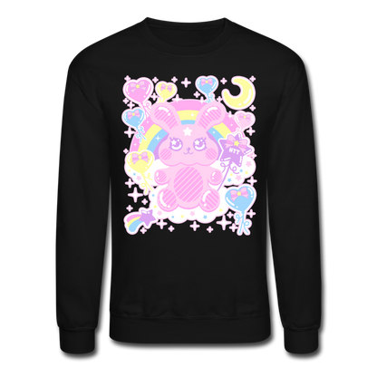 Bubblegum Bunny Unisex Crewneck Sweatshirt - black