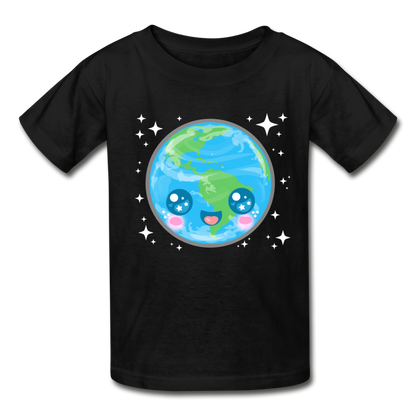 Youth Kawaii Earth T-Shirt - black