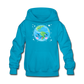 Kids' Kawaii Earth Hoodie - turquoise
